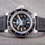 Perfect Replica Breitling Superocean watch 43mm Black Rubber Strap White Inner